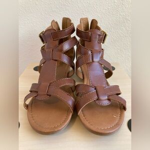Brash Brown & Gold Strappy Gladiator Sandals